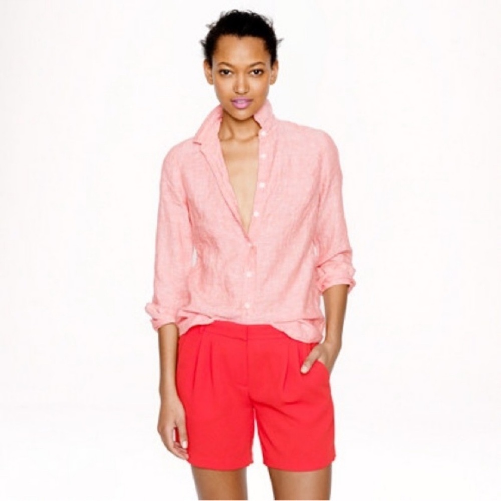 J. Crew Perfect Linen Button Down Shirt